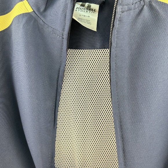 Russell Athletic Full Zip-Up Light Jacket Size L Womens Blue Yellow Pockets - Picture 7 of 10